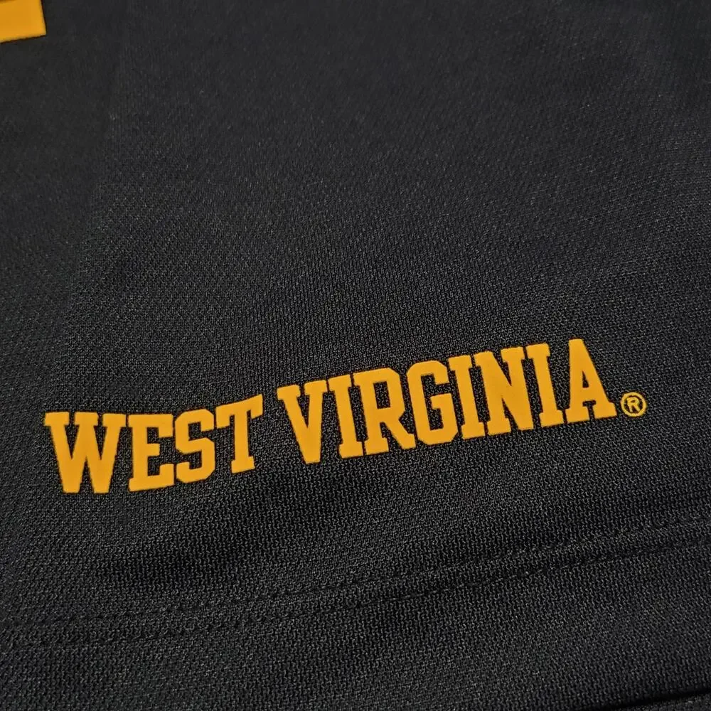 Nike West Virginia Mountaineers Shirt Mens Medium Navy Gold Dri Fit Golf Polo